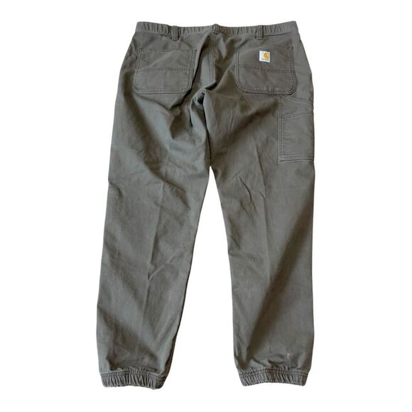 Carhartt Men's Rugged Flex Canvas Green Relaxed Fit Cargo Jogger Pants Size 38 - Picture 3 of 12